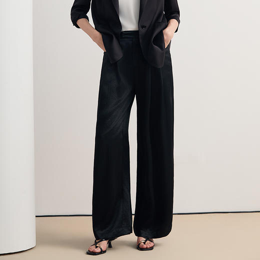 EITIE爱特爱2026夏季新款高腰显瘦利落垂坠舒适显瘦通勤直筒裤8605313 商品图2