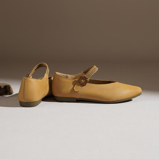 【牛皮革】西村名物2026年春季新款舒适平底软底软面小尖头浅口单鞋玛丽珍鞋T26AE18031 商品图4