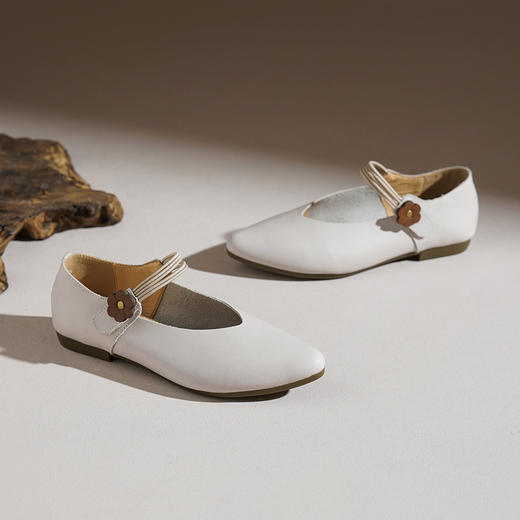 【牛皮革】西村名物2026年春季新款舒适平底软底软面小尖头浅口单鞋玛丽珍鞋T26AE18031 商品图3