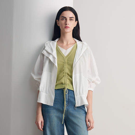 EITIE爱特爱2026夏季新款防晒宽松休闲连帽轻运动短款外套8603306 商品图3