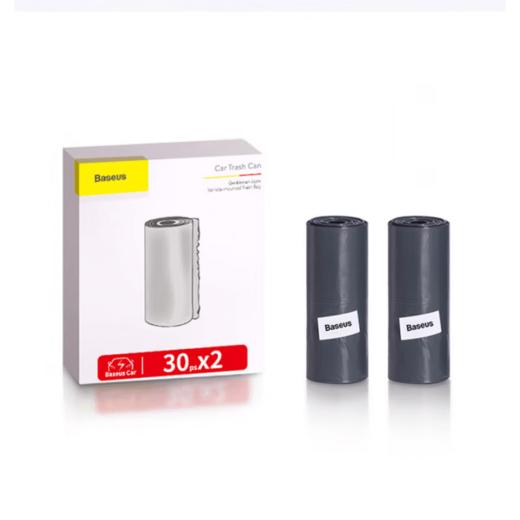 倍思 绅士车载垃圾袋 （2卷装/60个）灰色 汽车专用垃圾收纳 多功能清洁卫生袋 商品图0
