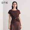 EITIE爱特爱2026夏季新款时尚小众设计舒适弹力莱赛尔纯色T恤上衣8602303 商品缩略图0