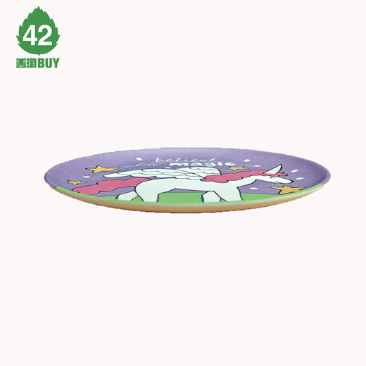 小小丫竹纤维儿童圆盘餐具 宝宝专用分格餐盘 环保材质防摔易清洗 婴幼儿吃饭辅食碗卡通可爱餐具 商品图5