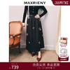 玛克门店发货MAXRIENY复古优雅感绣花a型伞摆半裙26春款暗底繁花穿搭中长裙(货号:MF86SK758) 商品缩略图0