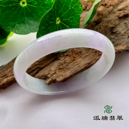 派瑞翡翠 翡翠手镯 糯种 绿色 紫色 商品图0
