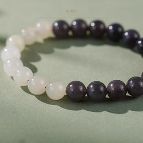 「珈蓝」墨玉撞色手链