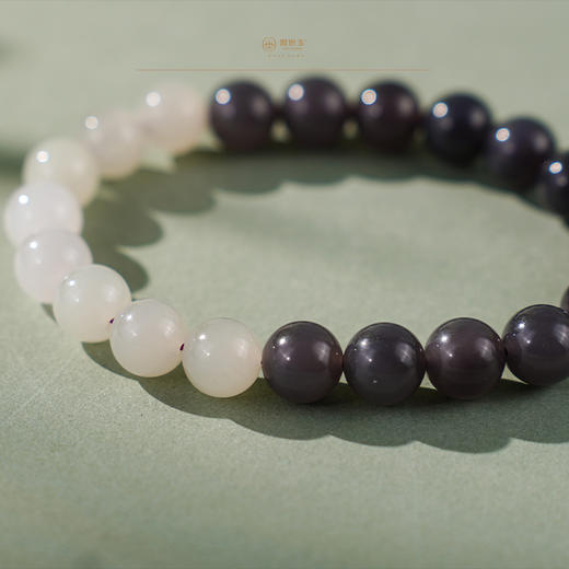 「珈蓝」墨玉撞色手链 商品图0