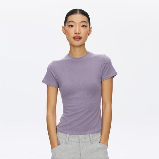 oneup天丝亚麻修身短袖T恤 商品图3