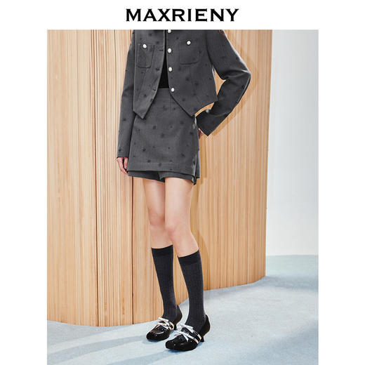 绣花包臀裙裤25春浅春系穿搭收腰修身短裤女MU86PA005A70 商品图2