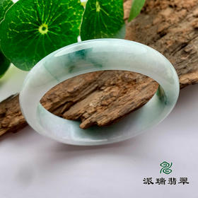 派瑞翡翠 翡翠手镯 糯种 绿色 飘花