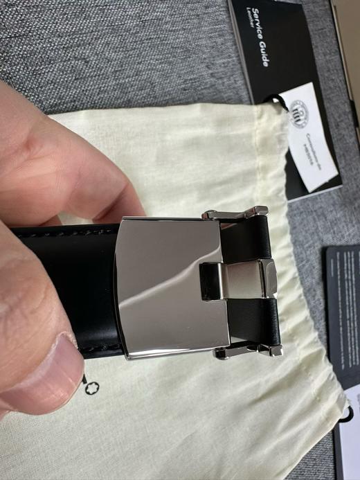 万宝龙Montblanc男士商务多功能腰带，牛皮自动滑扣腰带 商品图8