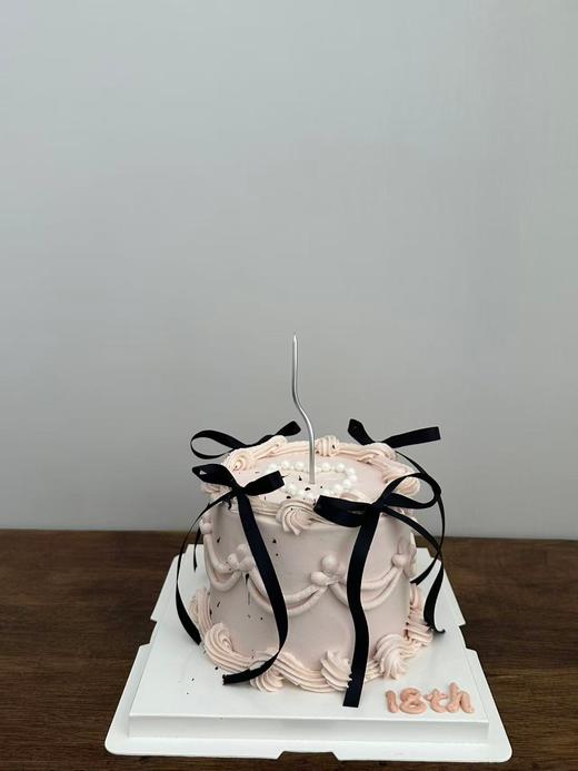 复古黑丝带粉色小蛋糕 商品图1