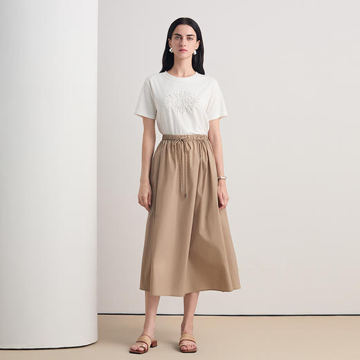 EITIE爱特爱时尚舒适简约印花宽松T恤短袖上衣2026夏季新款8502201 商品图2