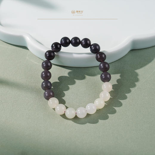 「珈蓝」墨玉撞色手链 商品图3