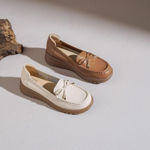 【牛皮革】西村名物2026年春季新款舒适平底防滑蝴蝶结饰扣简约大方浅口单鞋T26AE18161 商品图10