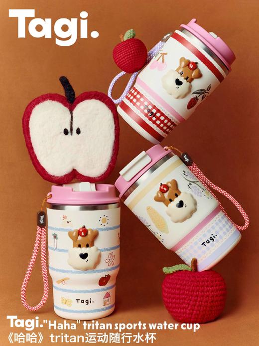 Tagi 爆米花双吸管咖啡保温杯 双饮吸管便携手拎不锈钢随行保冷保温杯随行杯 商品图2