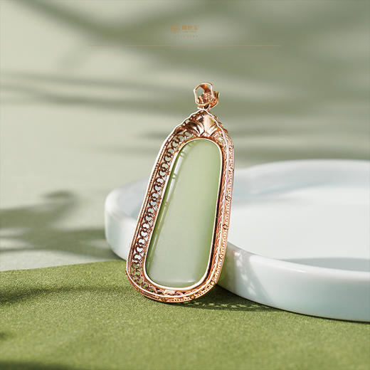 「穹宇」粉青金镶玉佩 商品图5