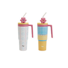 Tagi 怦怦花田钻石吨吨杯  大容量车载保温杯冰霸杯吸管杯