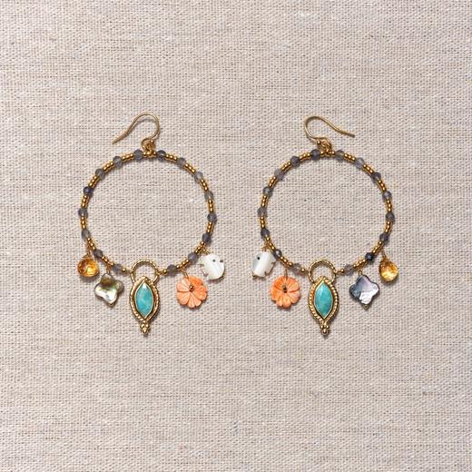 北京仓｜Chan Luu-CHIARA -多色吊坠环状耳环［美国设计师］ 商品图1