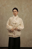 盛唐婧 | 白色丝绒流苏扣夹棉外套（带围巾） 商品缩略图0