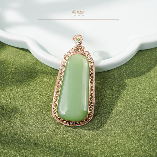 「穹宇」粉青金镶玉佩 商品图2