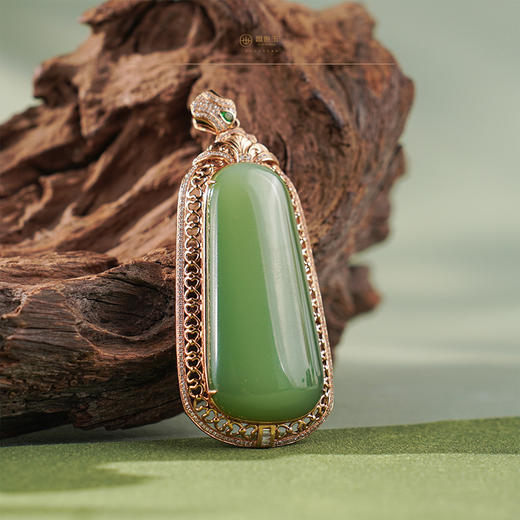 「穹宇」粉青金镶玉佩 商品图0