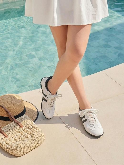 【牛皮革】西村名物2026年春季新款舒适防滑软底系带百搭休闲运动鞋德训鞋T26AM18121 商品图4