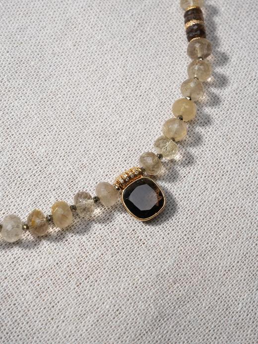 北京仓｜Bohemian Rhapsodie-Dina-金发晶 黄铁矿 茶晶 项链［法国设计师］ 商品图1