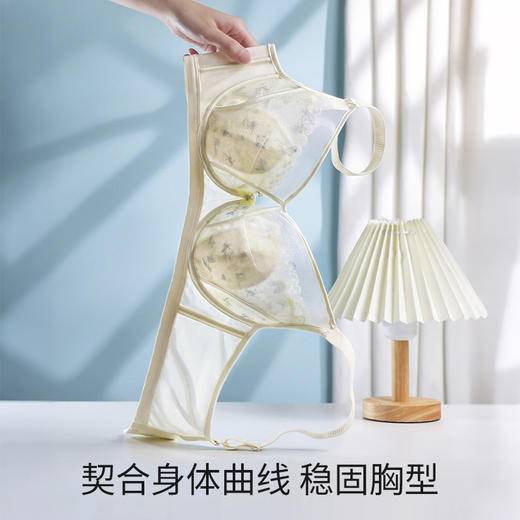 皇家丽美水晶杯兔耳2026新款文胸 大胸显小显瘦 记忆软圈承托 贴合曲线透气内衣WJ955-1 商品图4