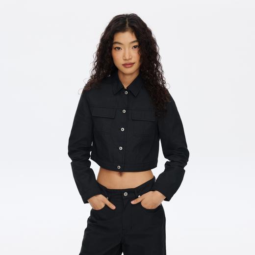 Oneup光泽感斜纹短款夹克 商品图2