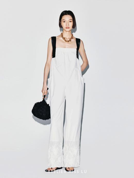 【玛丽假日】撞色肩带设计立体刺绣肌理连体裤 商品图3