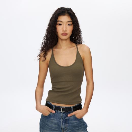 oneup可拆卸胸垫弹力挂脖吊带背心 商品图2