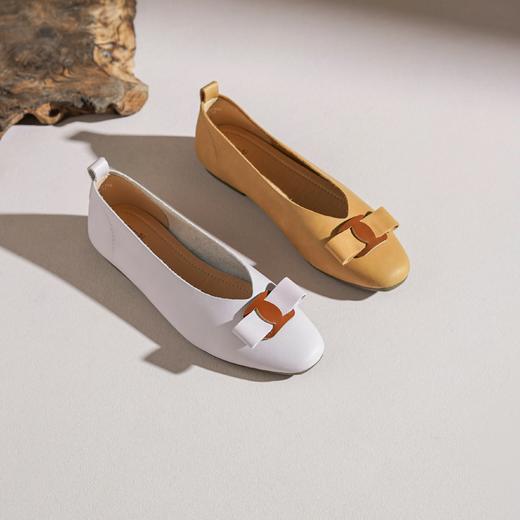 【牛皮革】西村名物2026年春季新款舒适低跟小尖头方扣浅口单鞋26AE18061 商品图9