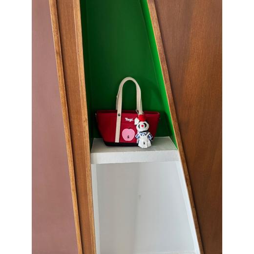 Tagi 想象苹果拼色复古帆布托特包 /手提包 拼色通勤复古单肩包帆布托特手提斜挎包 商品图3