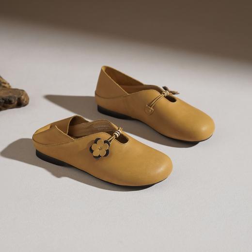 【牛皮革】西村名物2026年春季新款舒适平底软底软面浅口单鞋妈妈鞋T26AM18041 商品图1