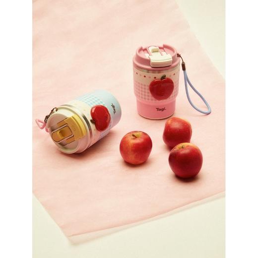 Tagi 想象苹果双饮吸管杯 便携手拎不锈钢随行水杯高颜值保温杯 商品图1