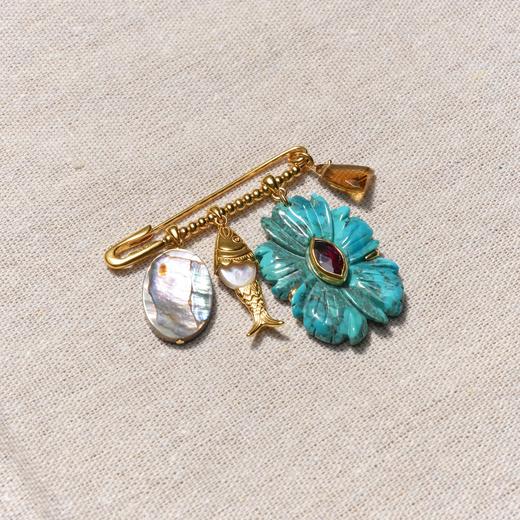 北京仓｜Chan Luu-Magnolia-木兰花 绿松石 胸针［美国设计师］ 商品图2