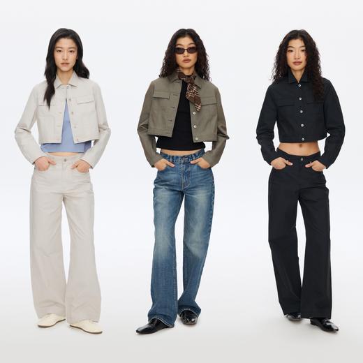 Oneup光泽感斜纹短款夹克 商品图4