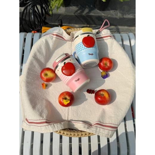 Tagi 想象苹果双饮吸管杯 便携手拎不锈钢随行水杯高颜值保温杯 商品图2