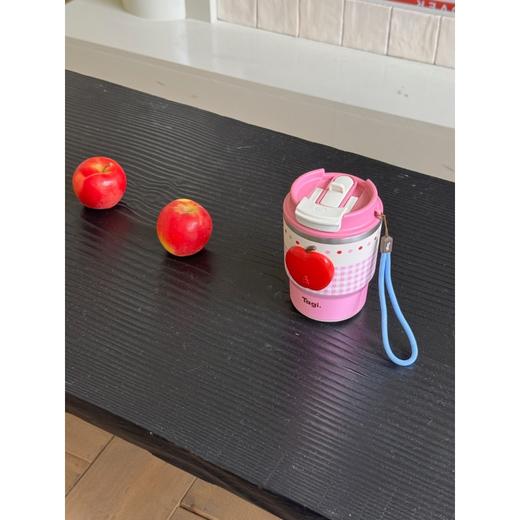 Tagi 想象苹果双饮吸管杯 便携手拎不锈钢随行水杯高颜值保温杯 商品图4