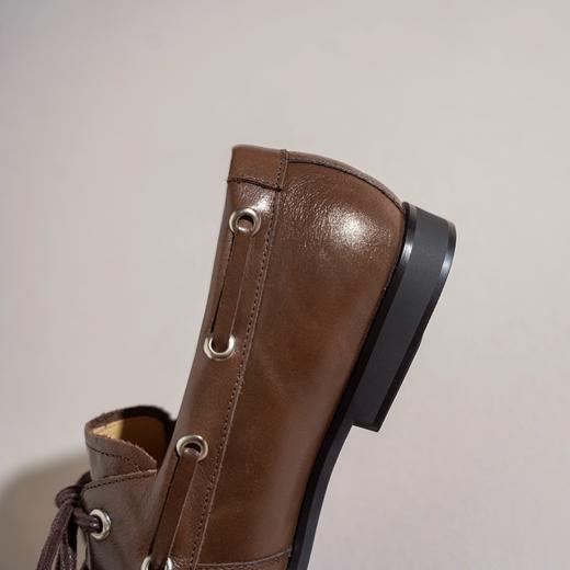 【牛皮革】西村名物2026年春季新款舒适低跟系带薄底深口单鞋乐福鞋T26AM17641 商品图6