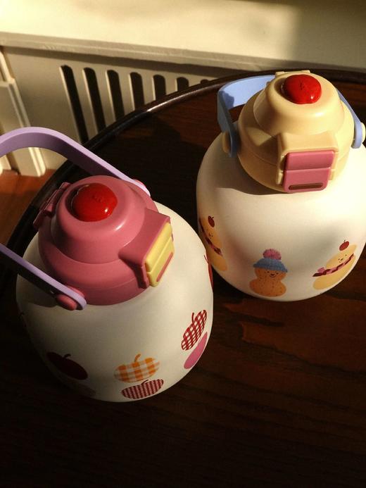 Tagi 胖胖葫芦保温杯 便携手拎大容量保温杯双饮吸管不锈钢水杯 商品图5