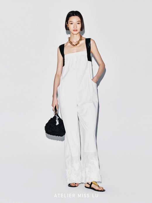 【玛丽假日】撞色肩带设计立体刺绣肌理连体裤 商品图1