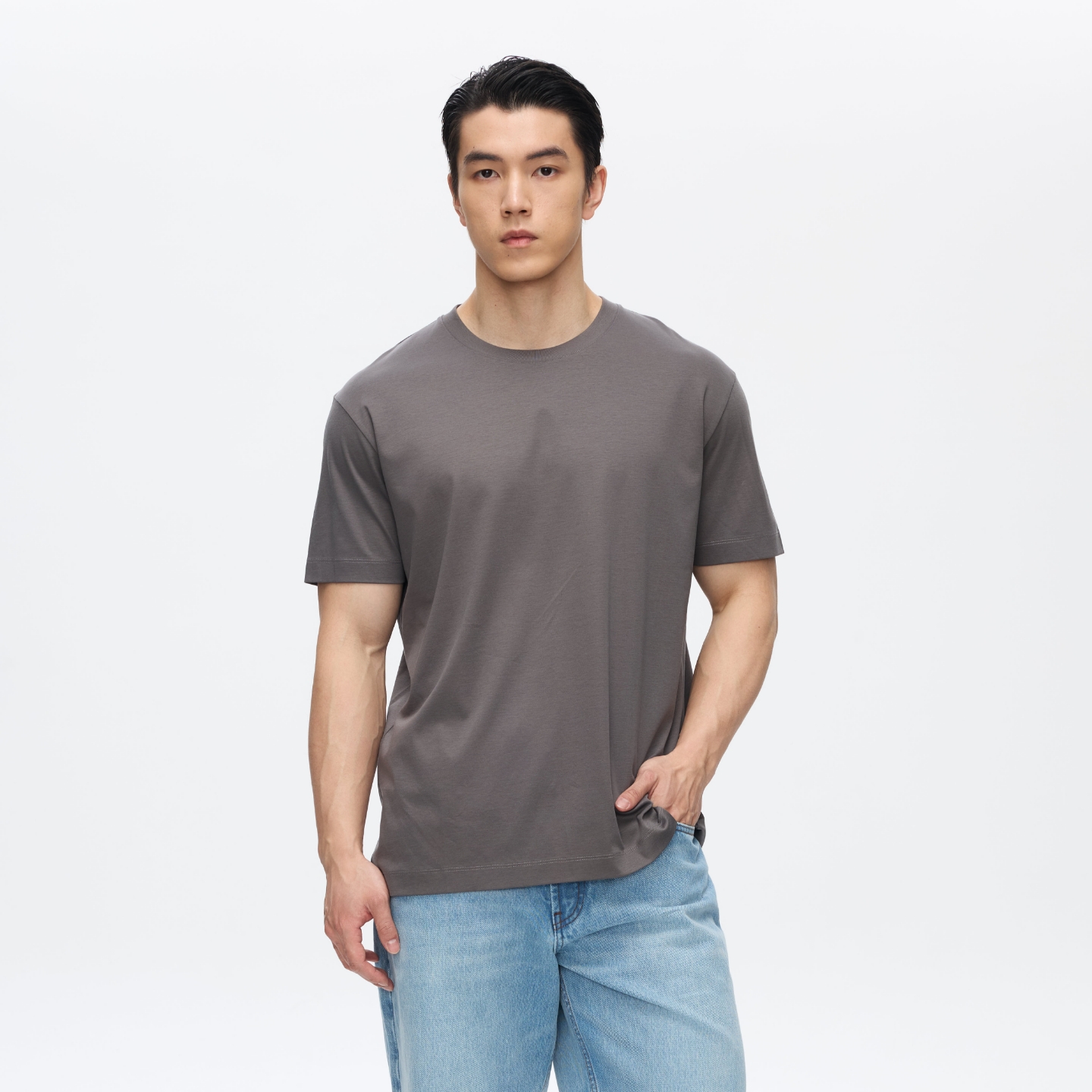 Oneup莫代尔丝光短袖T恤