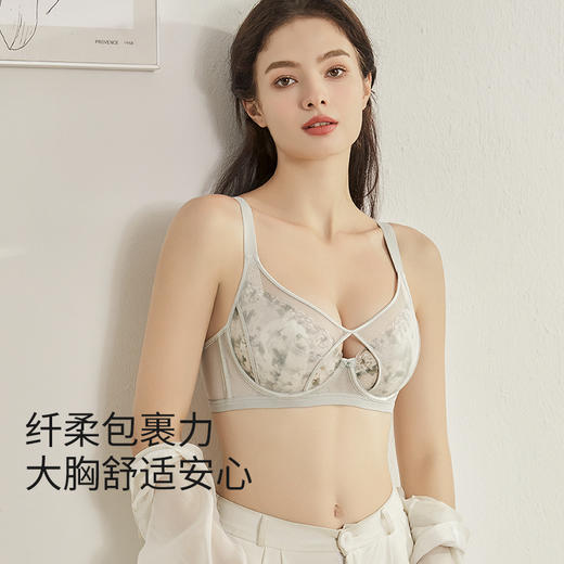 皇家丽美水晶杯兔耳2026新款文胸 大胸显小显瘦 记忆软圈承托 贴合曲线透气内衣WJ955-1 商品图2