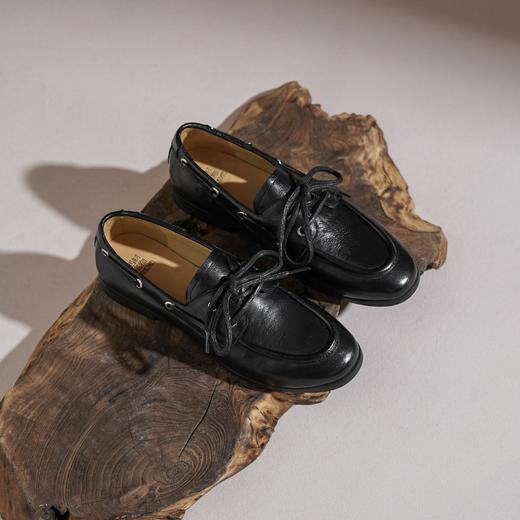 【牛皮革】西村名物2026年春季新款舒适低跟系带薄底深口单鞋乐福鞋T26AM17641 商品图4