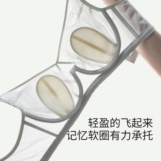 皇家丽美水晶杯兔耳2026新款文胸 大胸显小显瘦 记忆软圈承托 贴合曲线透气内衣WJ955-1 商品图1