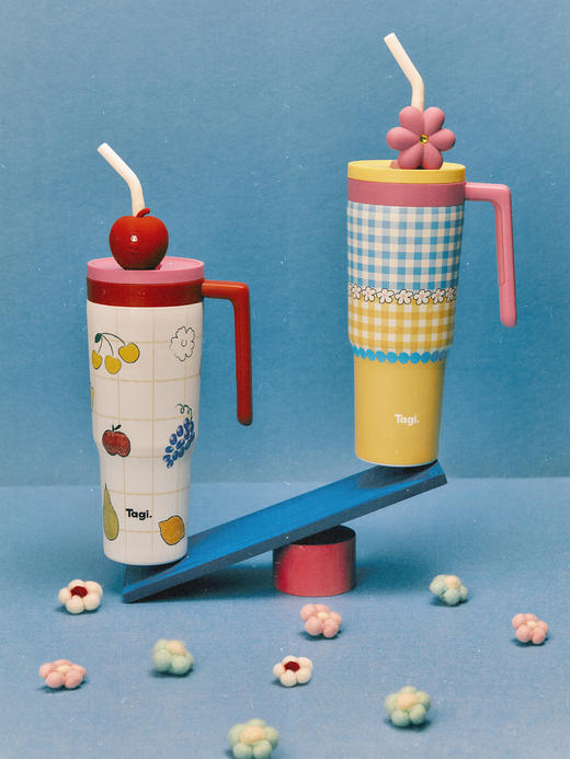 Tagi 怦怦花田钻石吨吨杯  大容量车载保温杯冰霸杯吸管杯 商品图4