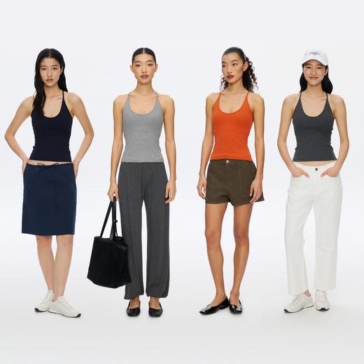 oneup可拆卸胸垫弹力挂脖吊带背心 商品图4