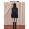 MAXRIENY法式复古气质半裙高腰丝绒短裙黑色压褶伞裙(货号:MF86SK507) 商品缩略图2